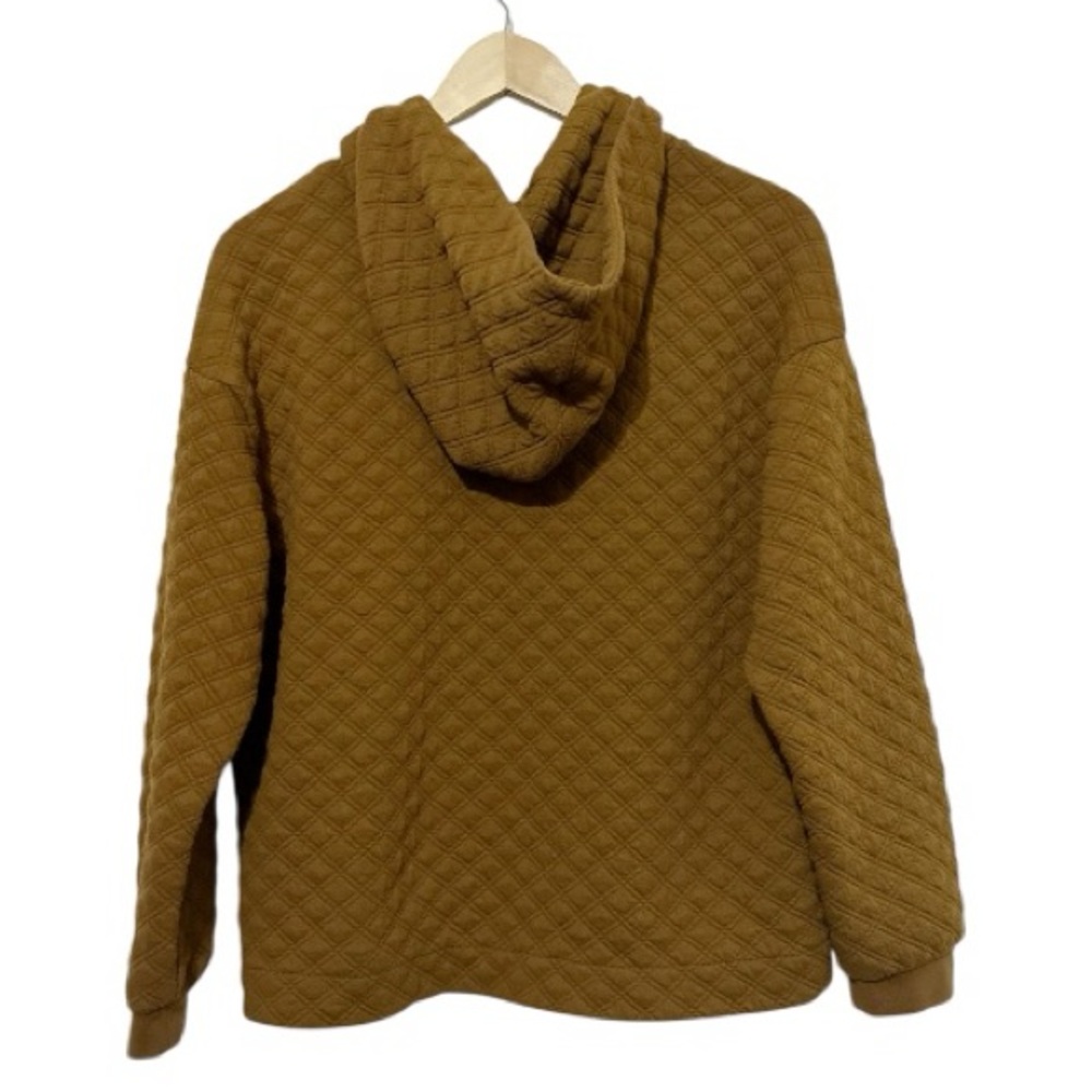Madewell Copper Brown Quilted Hooded Women’s Sweatshirt Hoodie - Size Medium - Picture 4 of 7